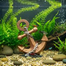 Mediterranean Style Anchor, Fish & Shrimp Hideaway Ornament, Aquarium Decor, Fish Breeding & Hiding, Aquarium Micro-Landscape Supplies