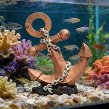 Mediterranean Style Anchor, Fish & Shrimp Hideaway Ornament, Aquarium Decor, Fish Breeding & Hiding, Aquarium Micro-Landscape Supplies