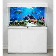 Blue Ocean Coral Reef, Aquarium Background Painting, Aquarium Background Sticker, Reptile Habitat Background Sticker, Self-Adhesive Front, Aquarium Landscape Decor, Aquarium Decorations