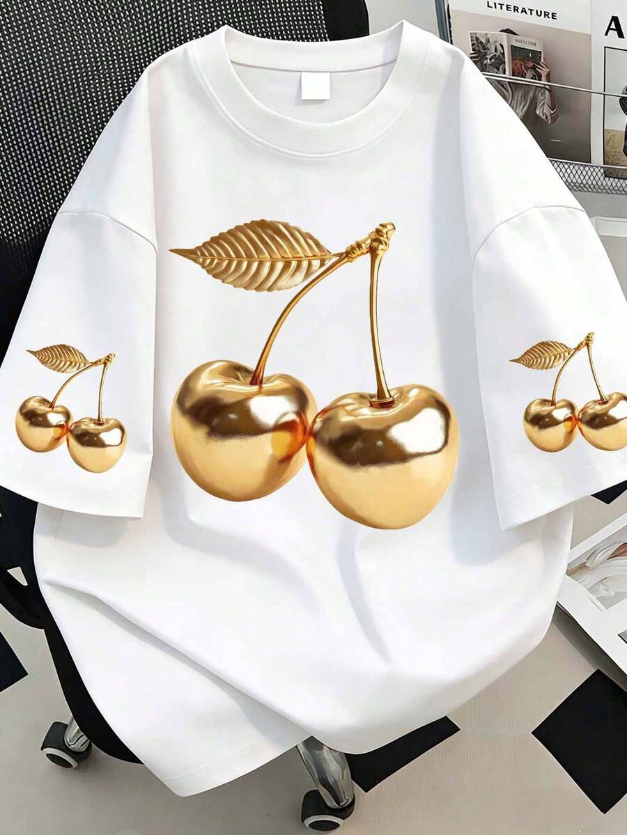 Ženska majica kratkih rukava u street stilu, plus size