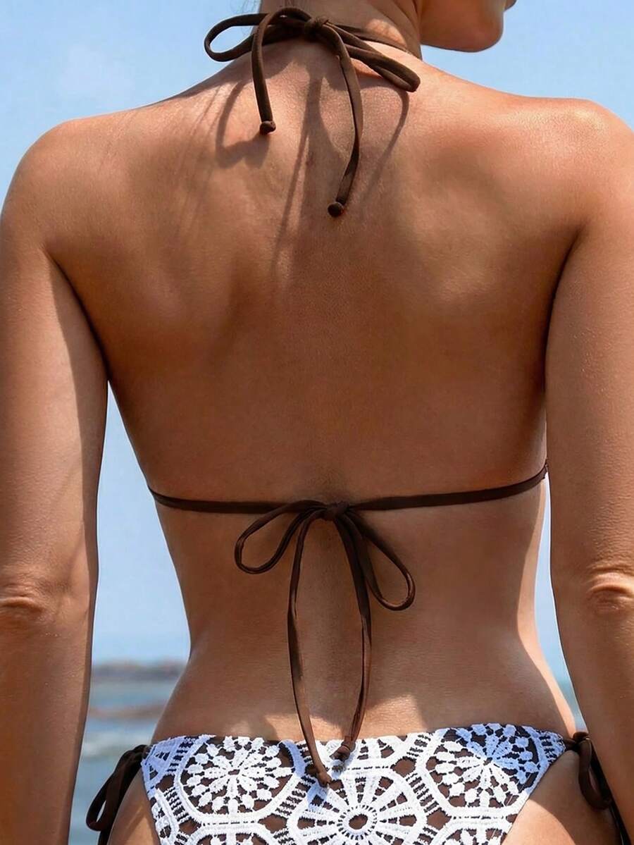 Ženski  Teksturisani Halter Kupaći Kostim