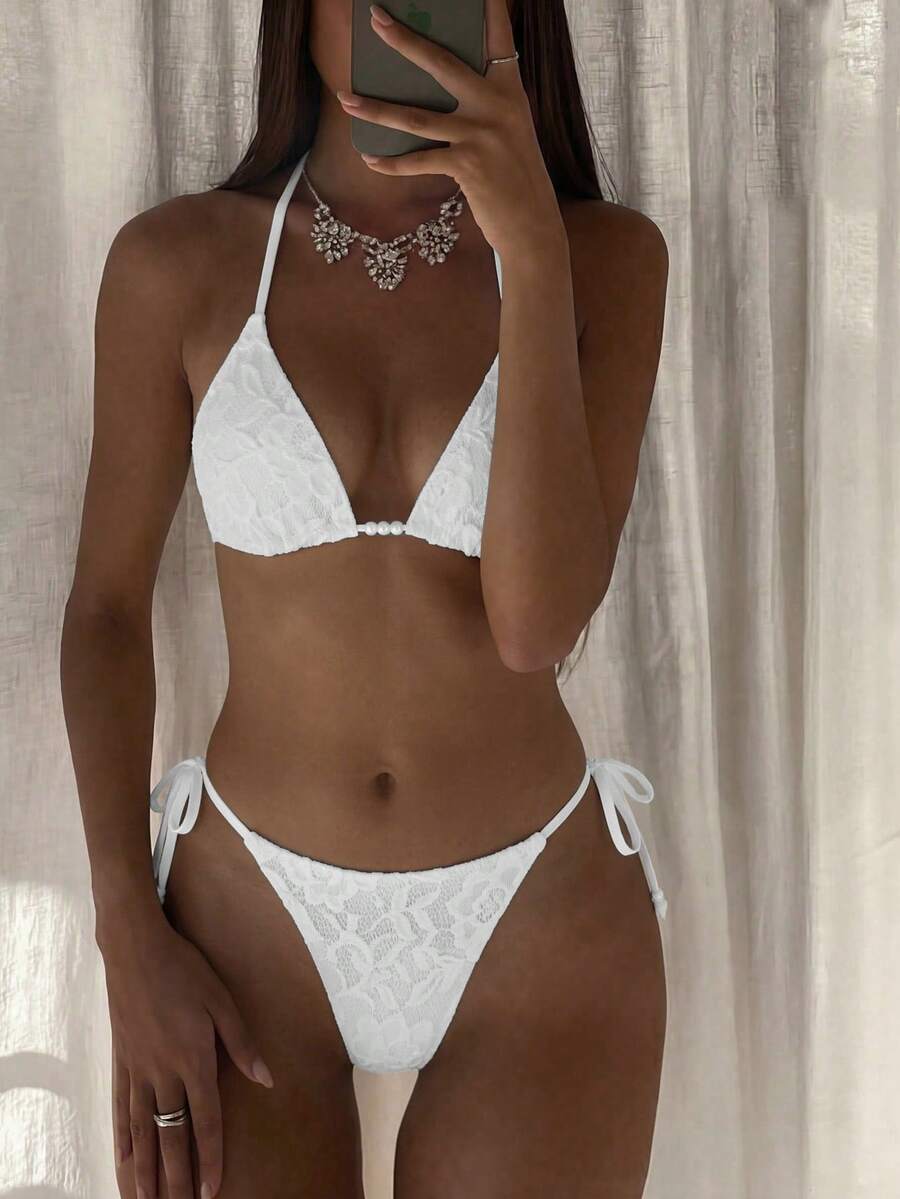Ženski Bikini Set sa Halter Krojem i Dekoracijom od Kristala
