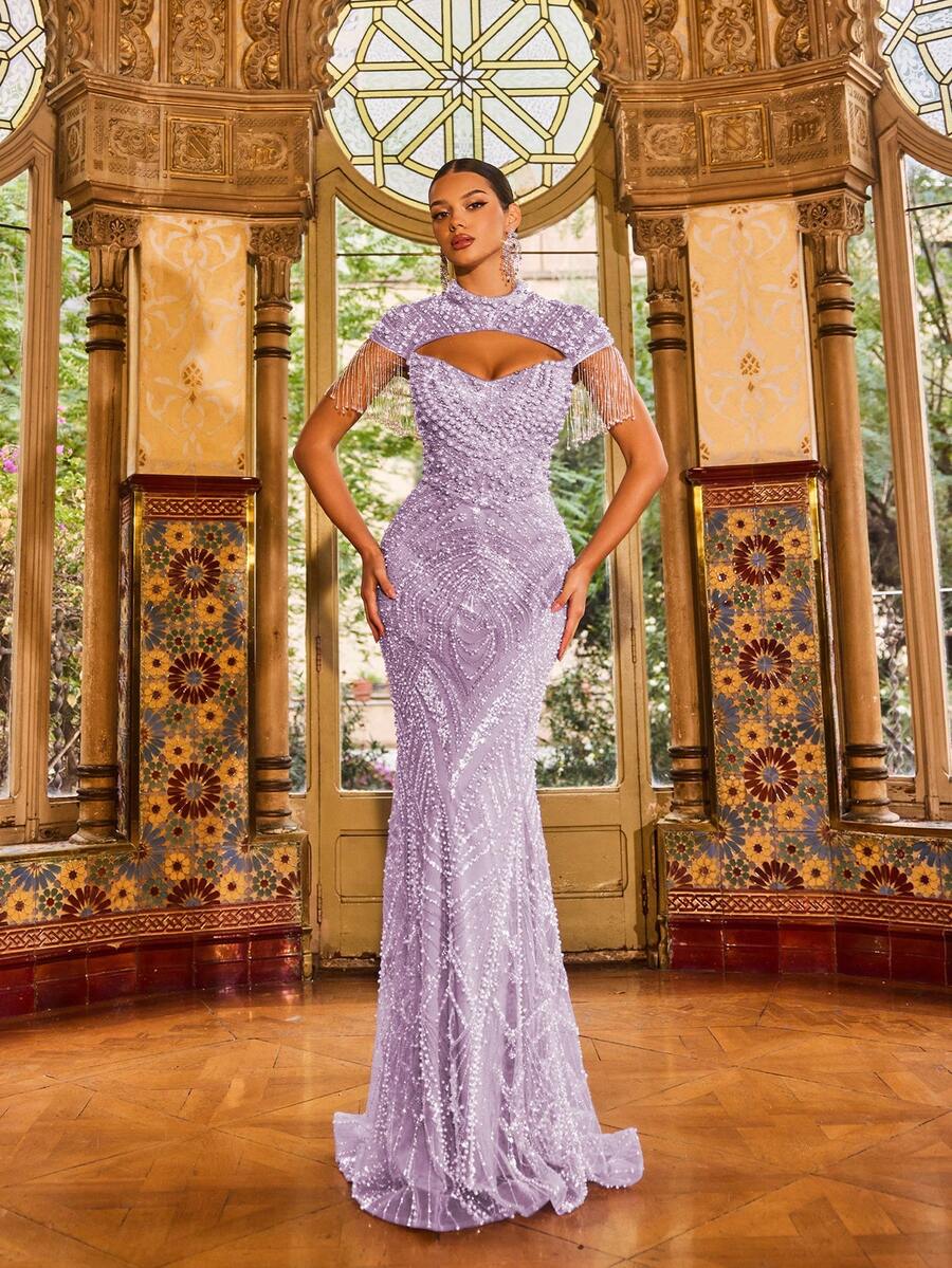 Elegantna duga ženska haljina kroja sirena, sa srcastim izrezom