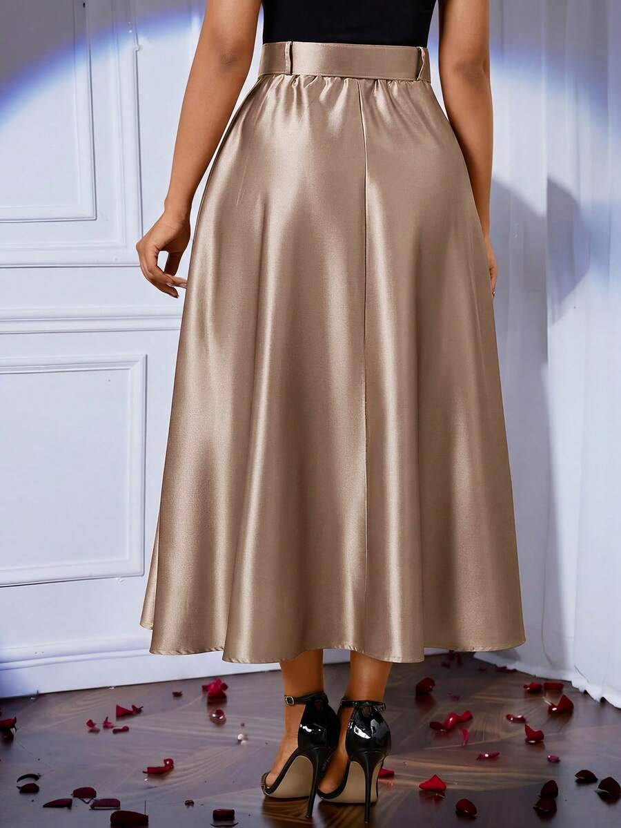 Lady elegantna plisirana suknja jednobojna