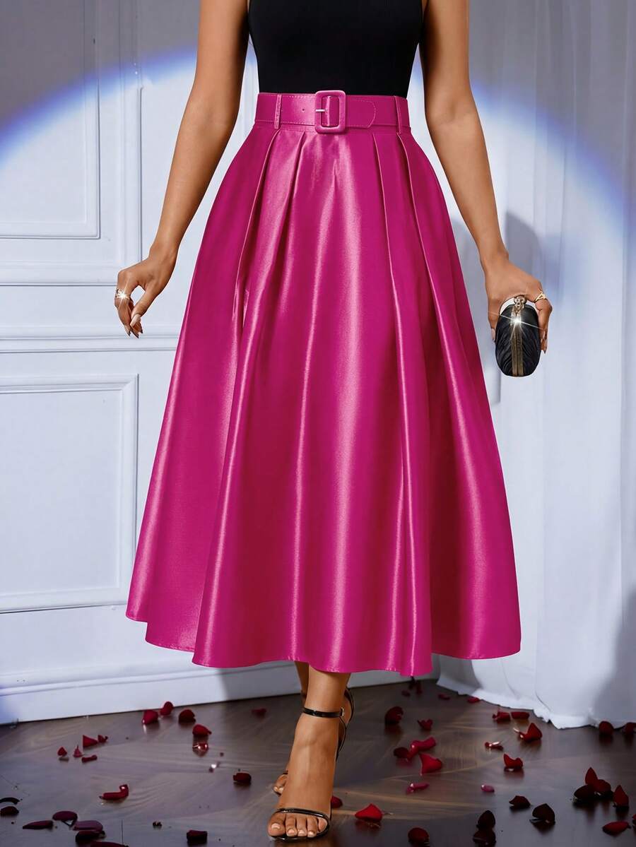 Lady elegantna plisirana suknja jednobojna