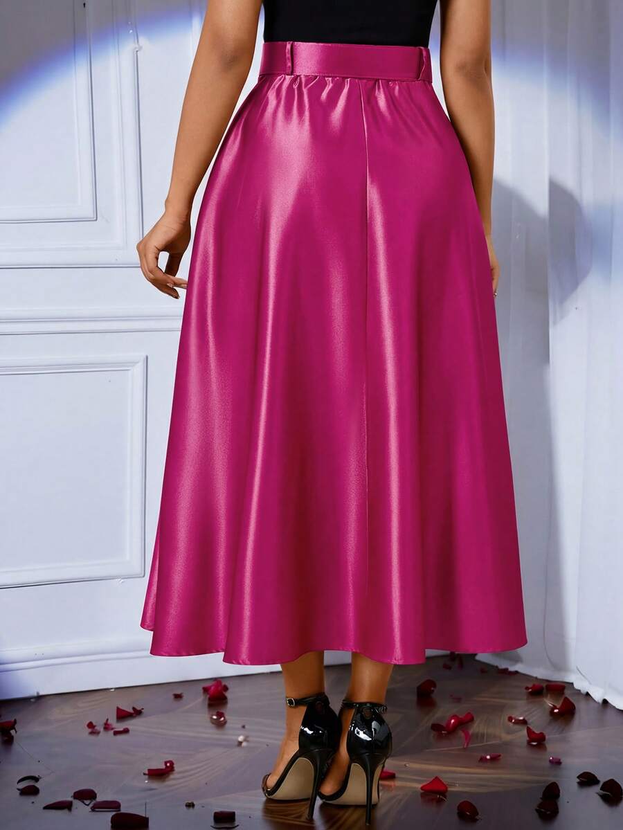 Lady elegantna plisirana suknja jednobojna