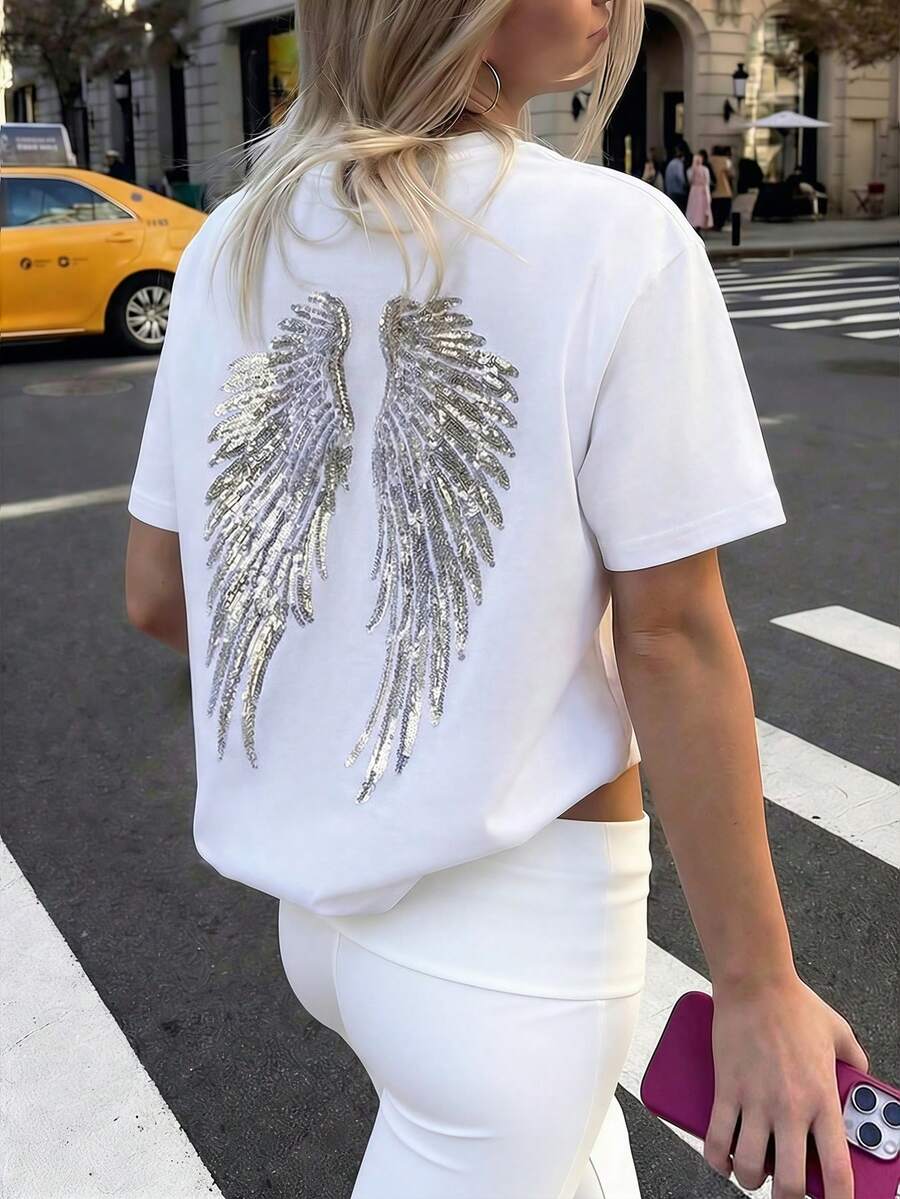 Angel Wing  Casual Majica sa Kratkim Rukavima