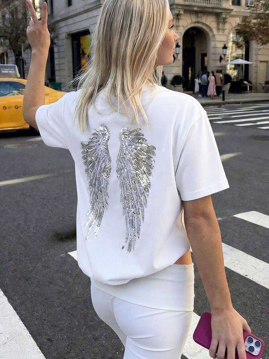 Angel Wing  Casual Majica sa Kratkim Rukavima