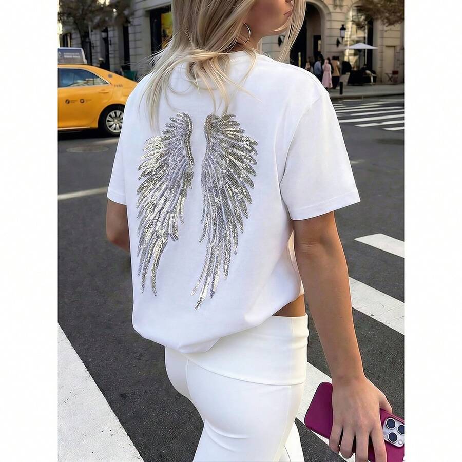 Angel Wing  Casual Majica sa Kratkim Rukavima