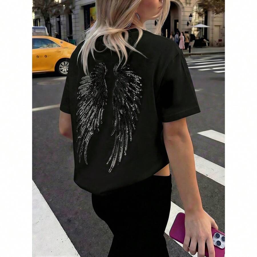 Angel Wing  Casual Majica sa Kratkim Rukavima