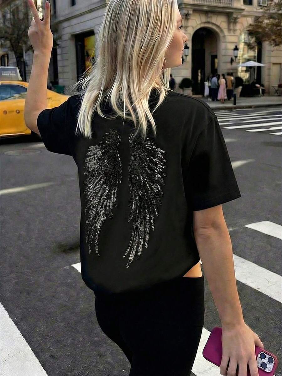 Angel Wing  Casual Majica sa Kratkim Rukavima