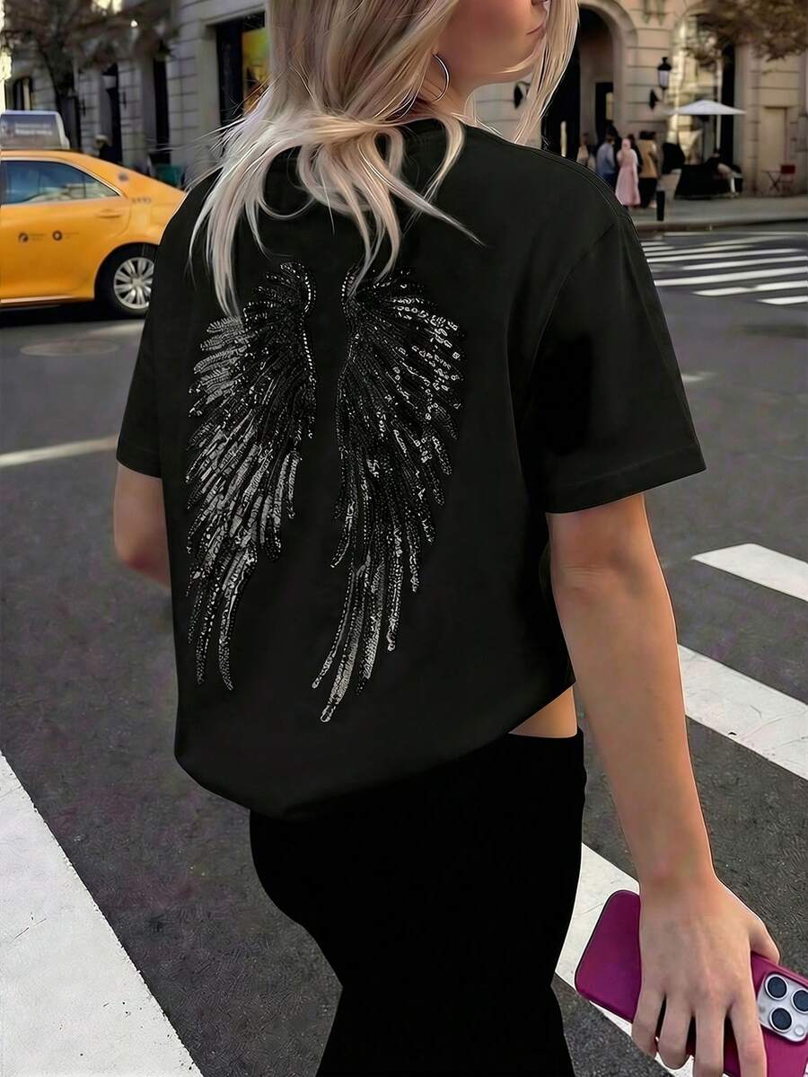 Angel Wing  Casual Majica sa Kratkim Rukavima