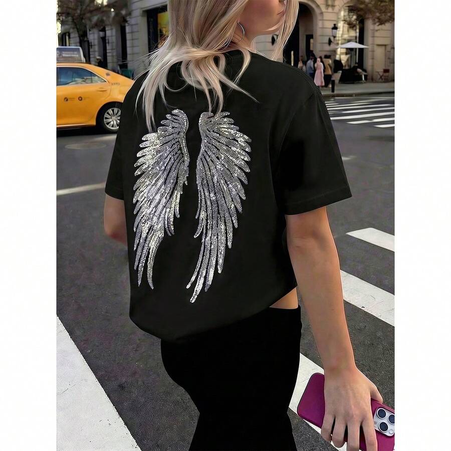 Angel Wing  Casual Majica sa Kratkim Rukavima