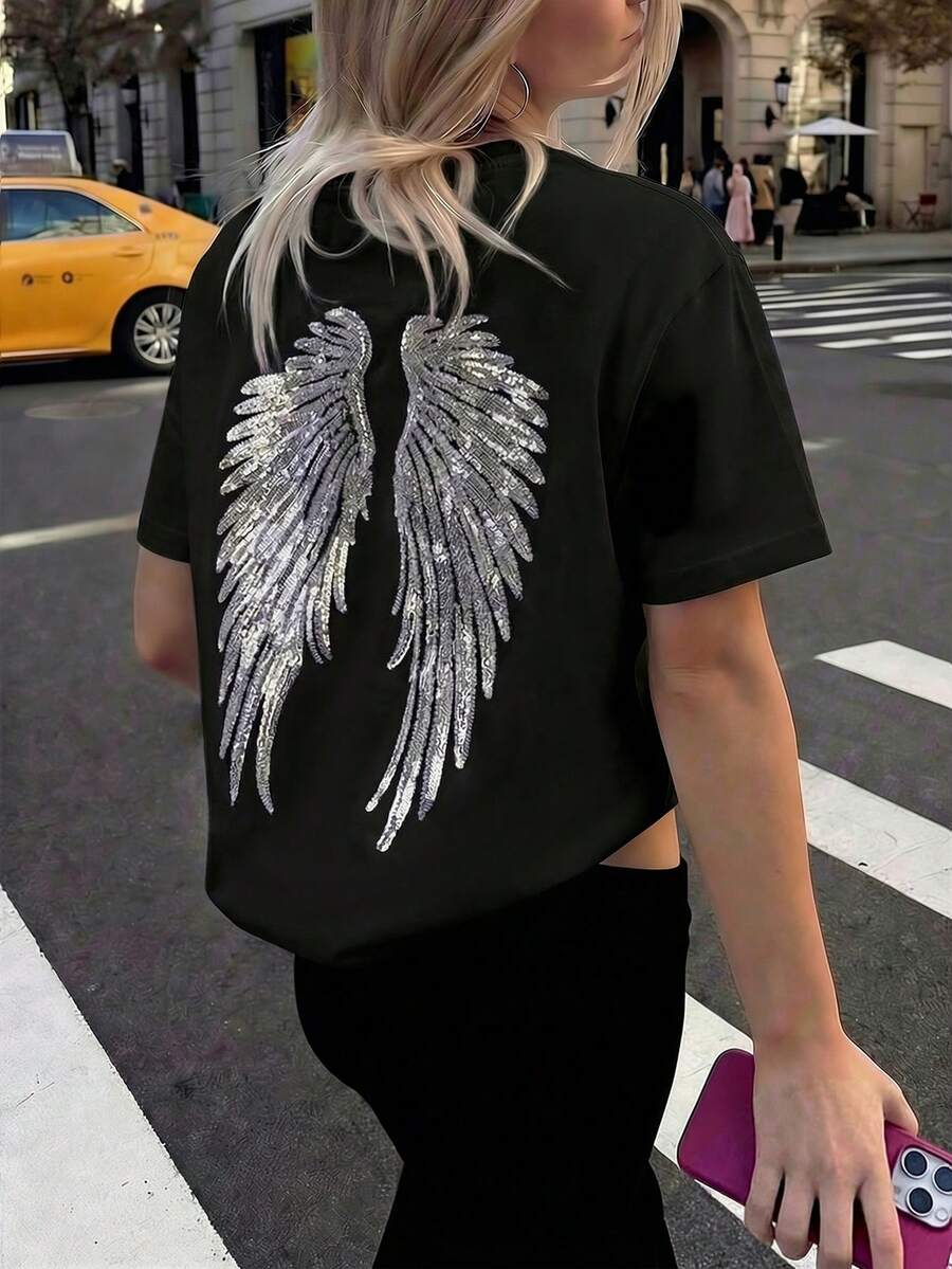 Angel Wing  Casual Majica sa Kratkim Rukavima