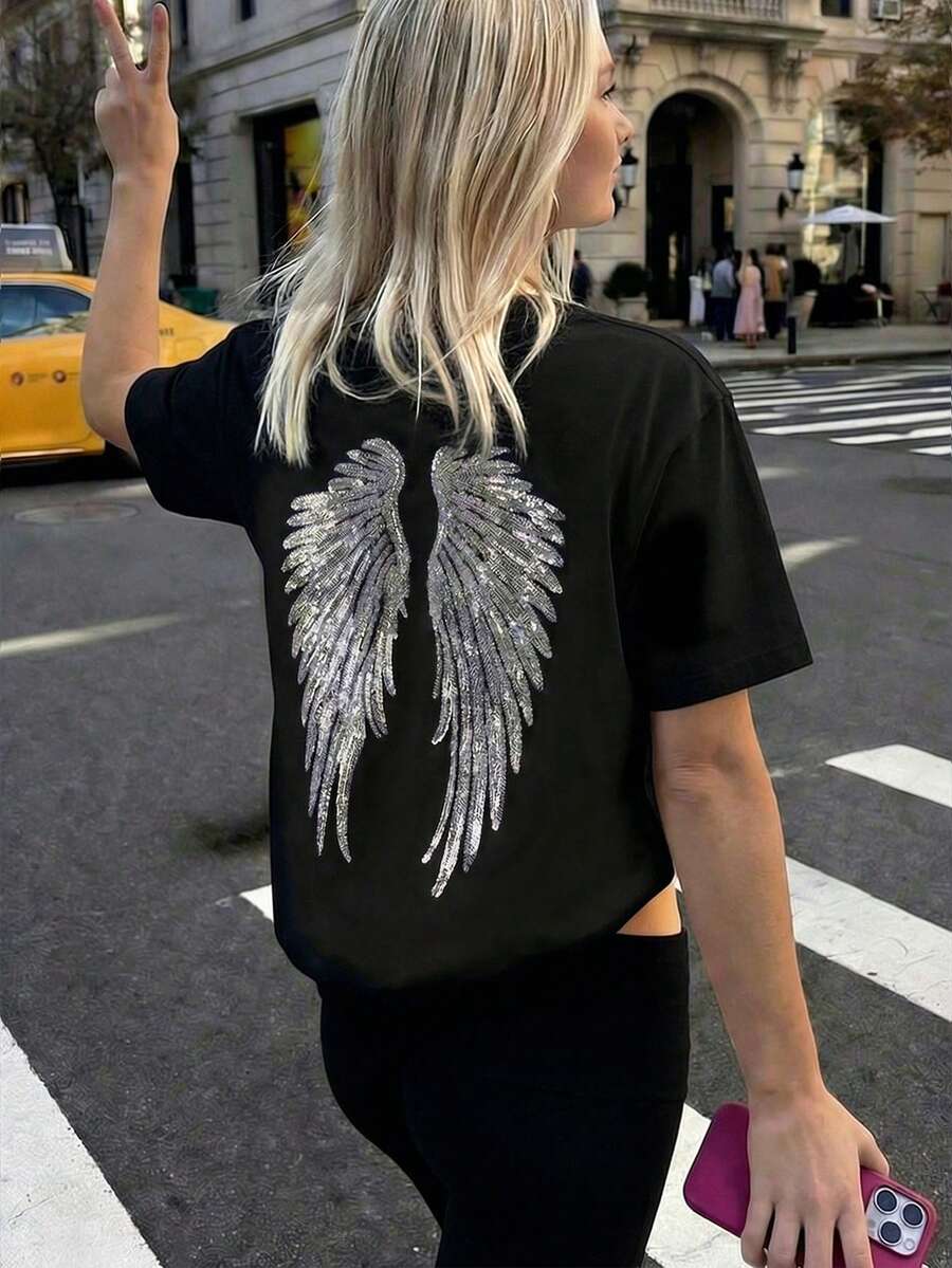 Angel Wing  Casual Majica sa Kratkim Rukavima