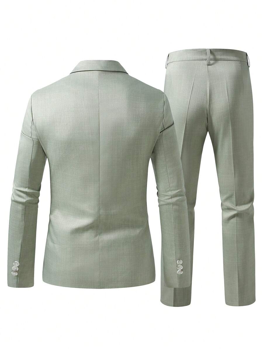 Muški poslovno-ležerni komplet  sa dugim rukavima, sako na kopčanje i ležerne pantalone sa džepovima