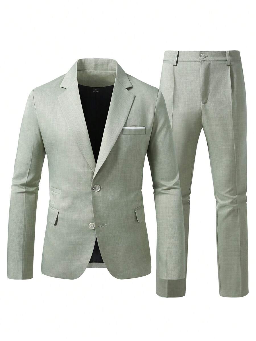 Muški poslovno-ležerni komplet  sa dugim rukavima, sako na kopčanje i ležerne pantalone sa džepovima