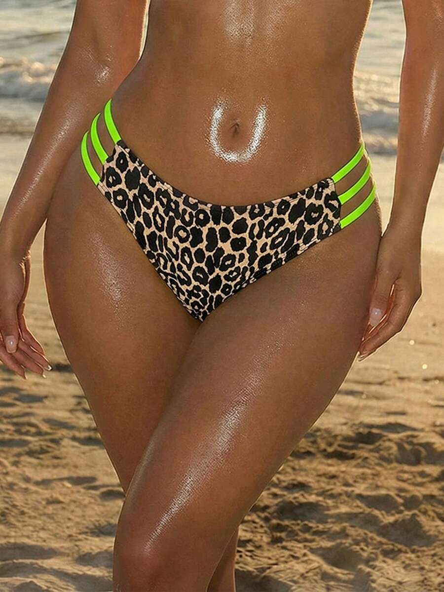 Ženski bikini set sa leopard printom, pogodan za plažu i letovanje
