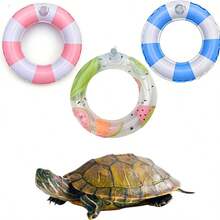 1 Set Inflatable Turtle Swimming Ring, Turtle Floating Platform Toy, Small Animal Swimming Ring & Sunbathing Rest Platform - Suitable For Sea Turtles And Tortoises