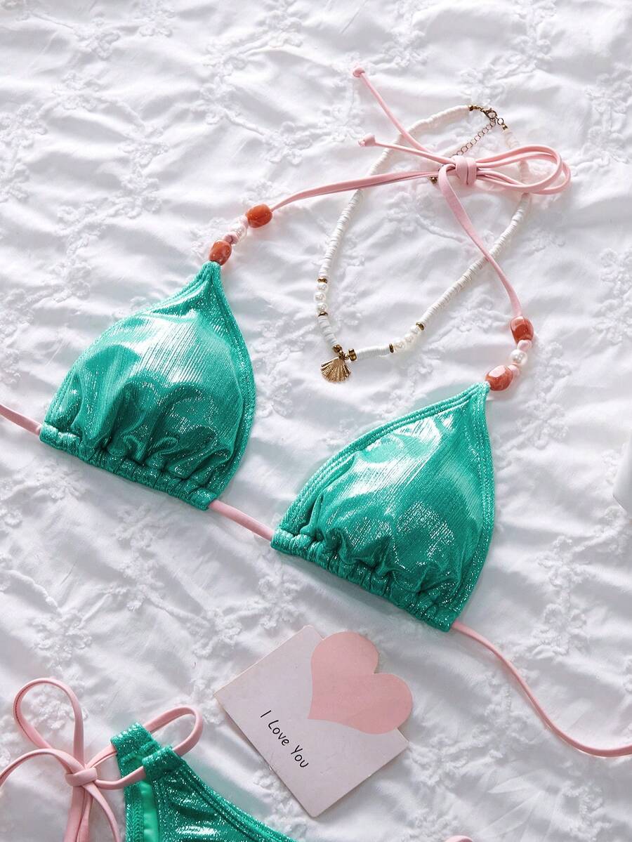 Ženski  metalik tkanina seksi slatki  bikini