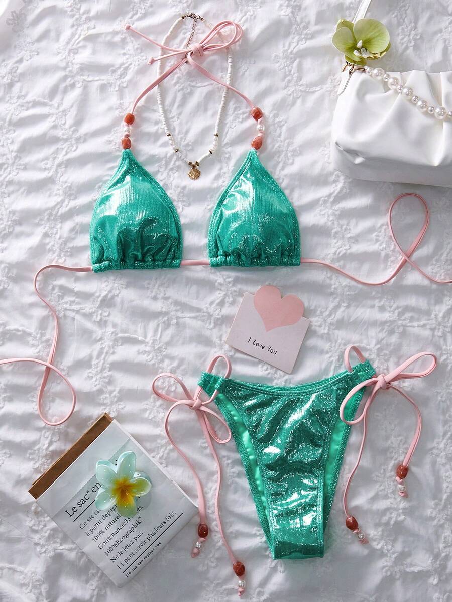 Ženski  metalik tkanina seksi slatki  bikini