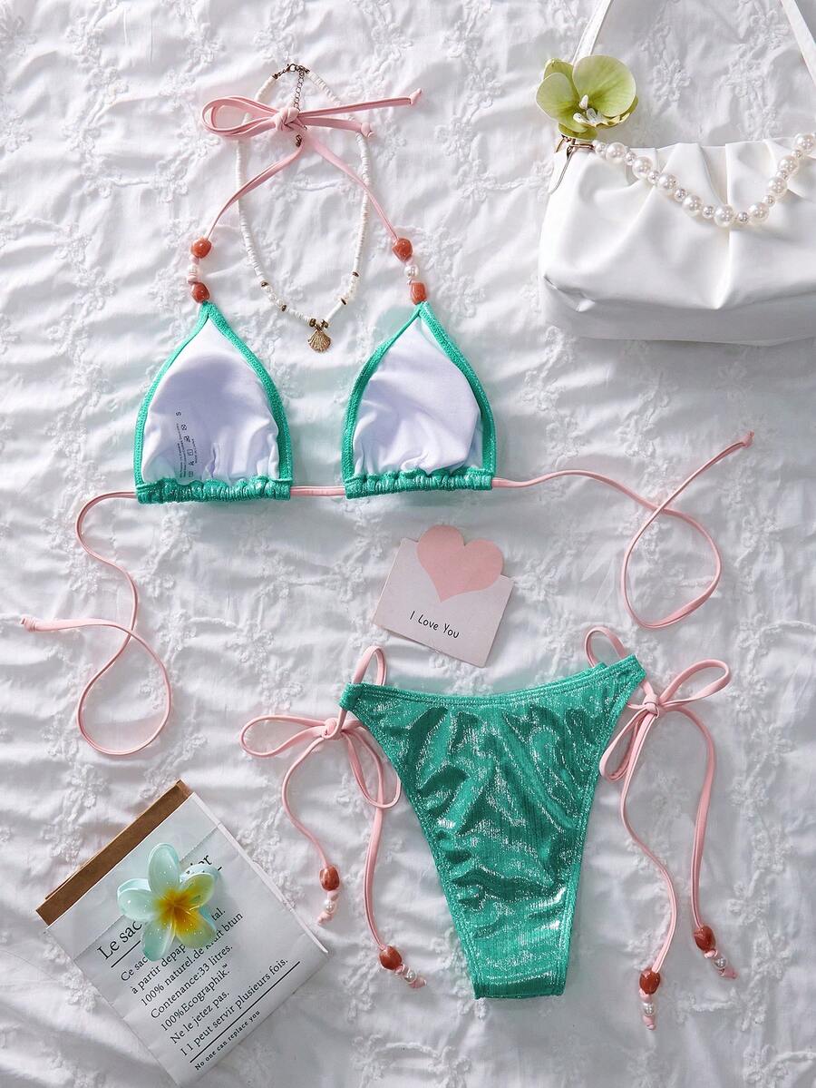 Ženski  metalik tkanina seksi slatki  bikini