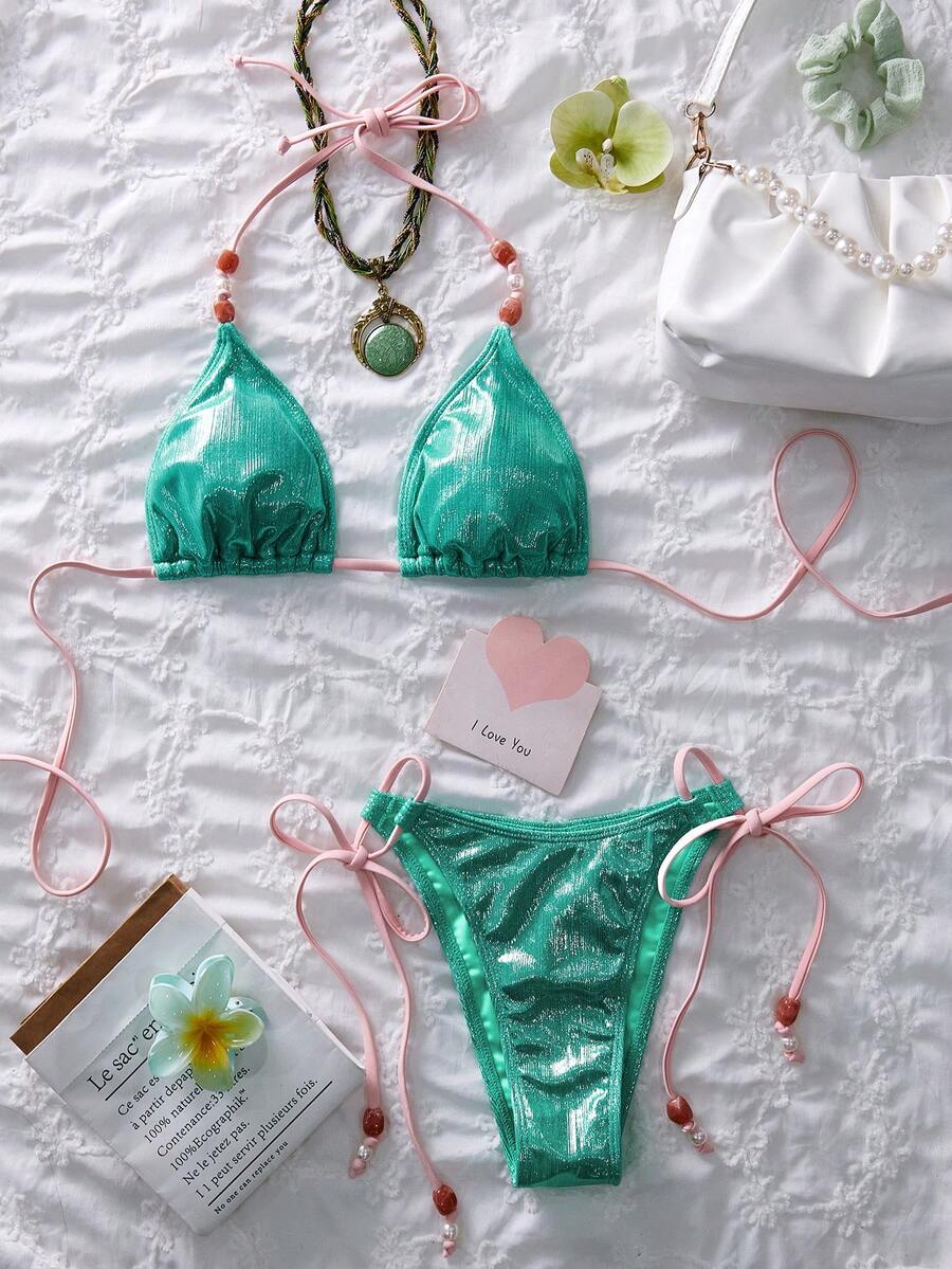 Ženski  metalik tkanina seksi slatki  bikini