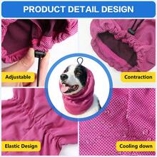 Dog Cooling Head Cover, Cooling Hoodie Bandanas Neck Wraps Ice Scarf For Dogs, Instant Cooling Ear Cover Muffs For Hot Weather, Ice Scarf Pet Heat Relief Collar Hiking Camping Accessories For Summer