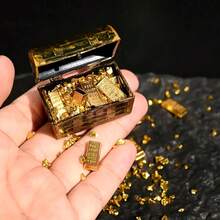1 Set Of Mini Pirate Treasure Chest With Gold Coins And A Bar - Metal Aquarium Decorations, Fish Tank Decorations For Halloween And Christmas, Sturdy Metal Structure, Realistic Design Suitable For Aquatic Plants And Fish, Aquarium Decorations, Holiday Decorations, Decorations, Fine Craftsmanship, Aquarium Accessories, Home Decorator, Aquarium Decoration, Aquarium Set, Aquarium Accessories, Fish Decoration, Mini Model