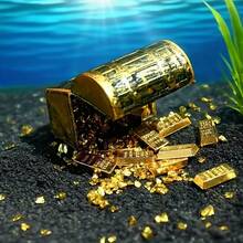 1 Set Of Mini Pirate Treasure Chest With Gold Coins And A Bar - Metal Aquarium Decorations, Fish Tank Decorations For Halloween And Christmas, Sturdy Metal Structure, Realistic Design Suitable For Aquatic Plants And Fish, Aquarium Decorations, Holiday Decorations, Decorations, Fine Craftsmanship, Aquarium Accessories, Home Decorator, Aquarium Decoration, Aquarium Set, Aquarium Accessories, Fish Decoration, Mini Model