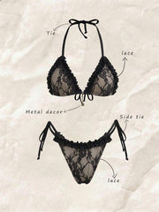 Ženski bikini set od žakard tkanine, sa halter dekolteom