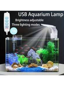 1pc Fish Tank Light, Aquarium Light - USB Powered, 10 Brightness Levels And 3 Lighting Modes - Suitable For Freshwater/Saltwater Fish Tanks, Aquarium Lighting, Aquatic Plants And Underwater Landscape, For Aquarium Hobbyists
