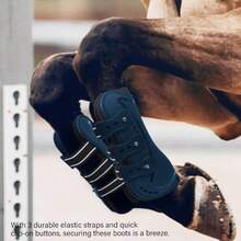 Breathable Horse Leg Gear - Shock-Absorbing PU Leather Horse Riding Boots, Durable Horse Leg Protectors Suitable For Horseback Riding, Battery-Free Equestrian Equipment