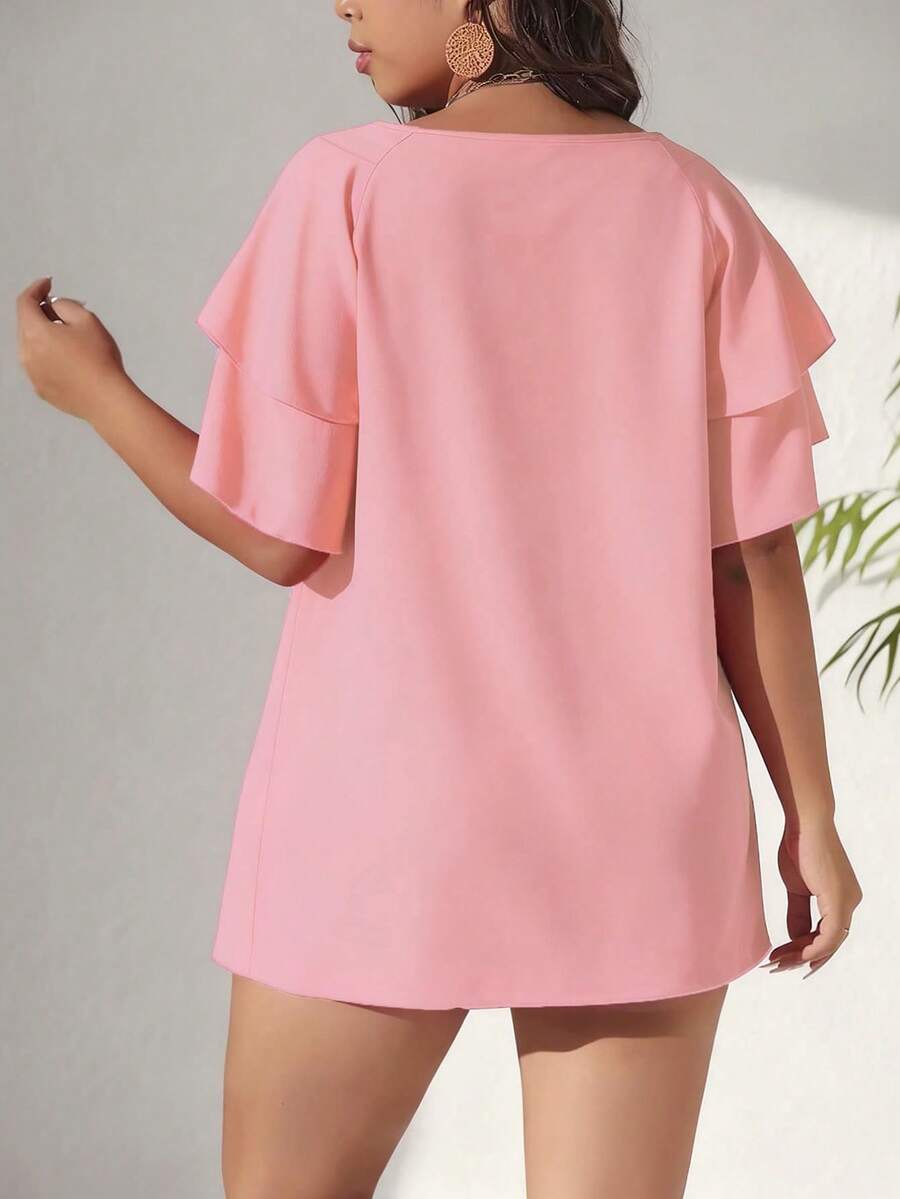 Ženska ležerna majica za plus size veličine sa printom srca