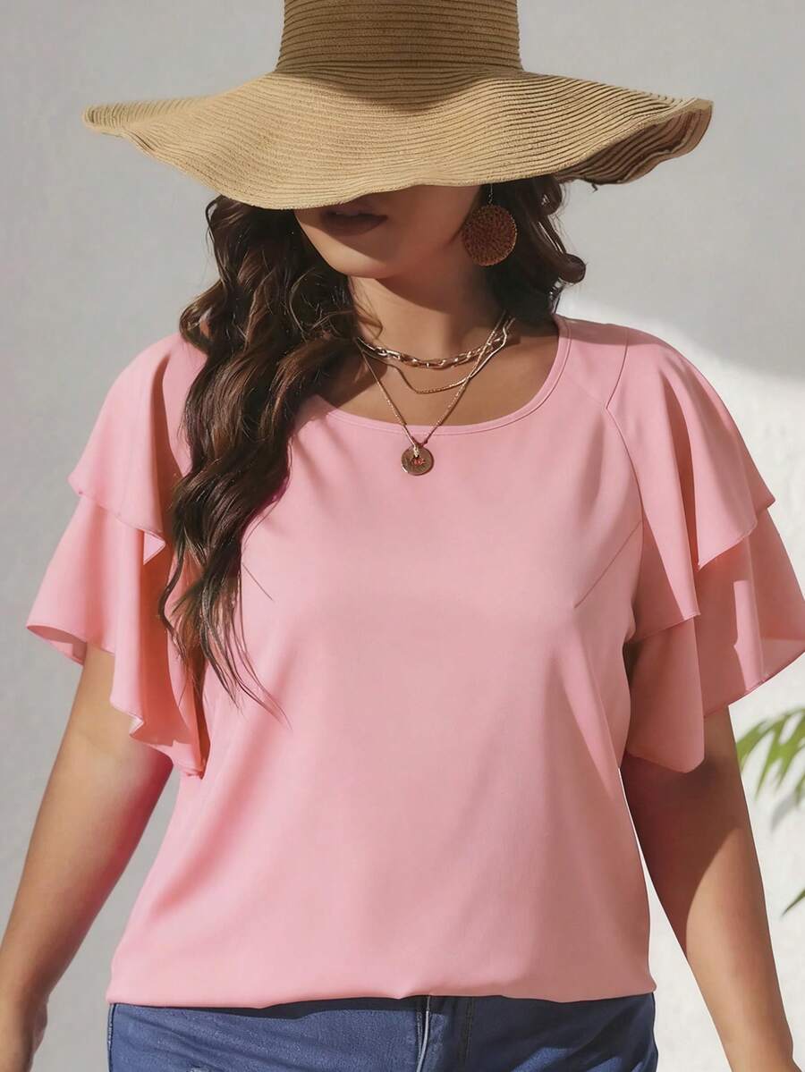 Ženska ležerna majica za plus size veličine sa printom srca