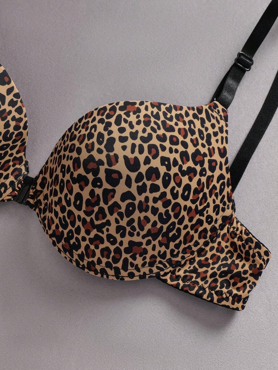Grudnjak sa žicom i prednjim zatvaranjem, leopard dezen