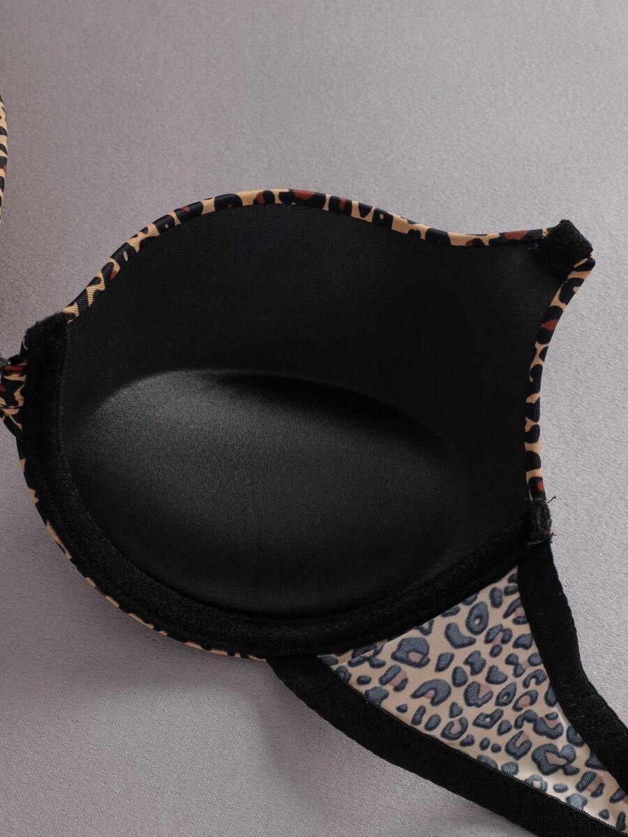 Grudnjak sa žicom i prednjim zatvaranjem, leopard dezen