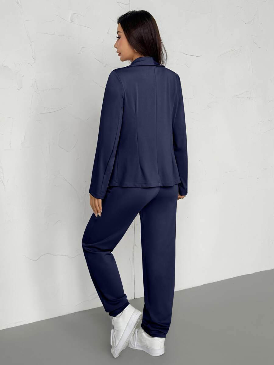 Ženski Tanak Blejzer i Elastične Pantalone Set Elegantno