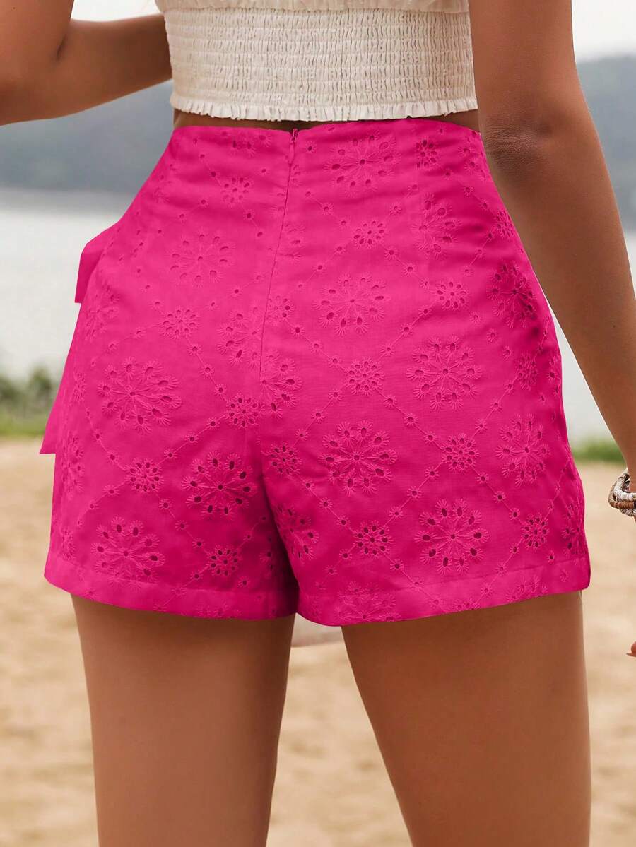 Letnja opuštena mini suknja sa čipkastim vezom