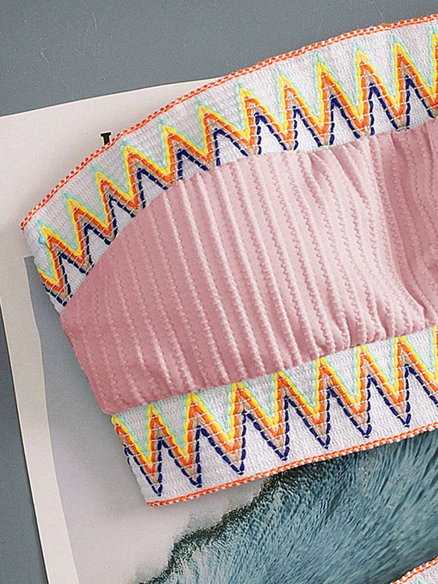 Ženski Patchwork Bandeau Bikini Set