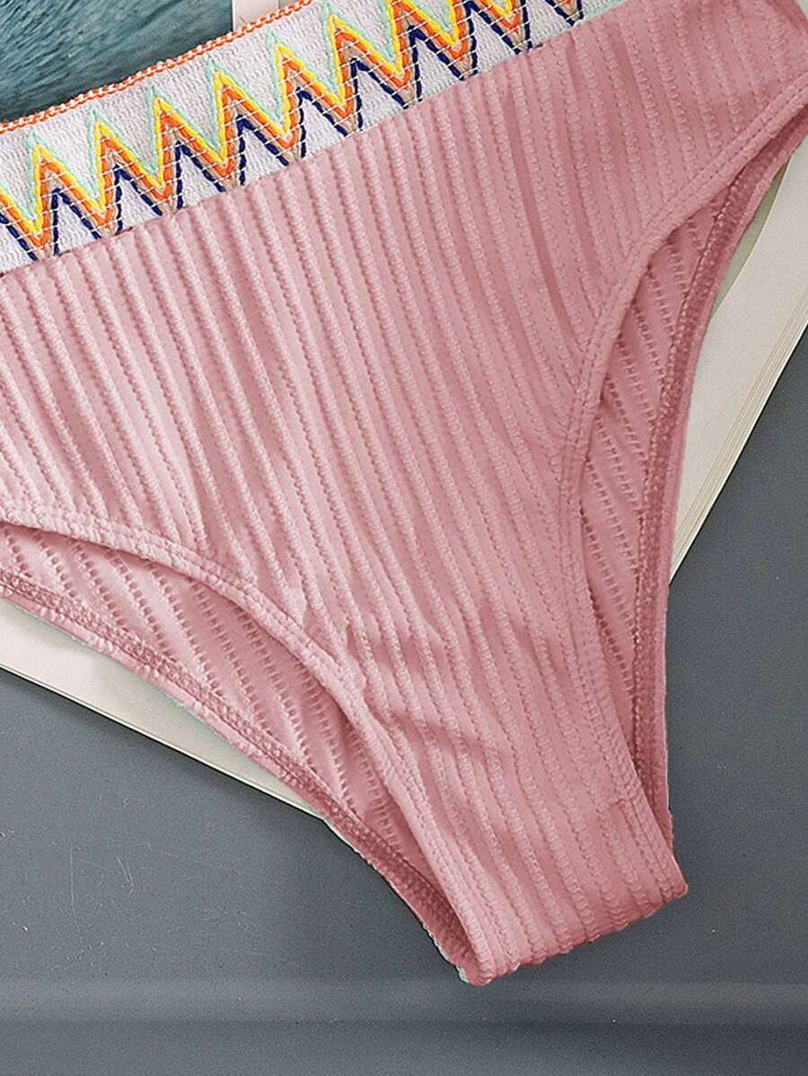 Ženski Patchwork Bandeau Bikini Set