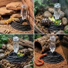 1pc Reptile Water And Food Feeding Bowl With Ramp, 2-In-1 Stable Bowl With Automatic Waterer, Anti-Drowning Arboreal Accessory Suitable For Crested Gecko, Iguana And Lizard