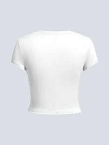 3pcs/Set Summer New Minimalist Fashion Floral & Shell Print Round Neck Short Sleeve Fitted T-Shirt, Versatile Casual Wear For Women