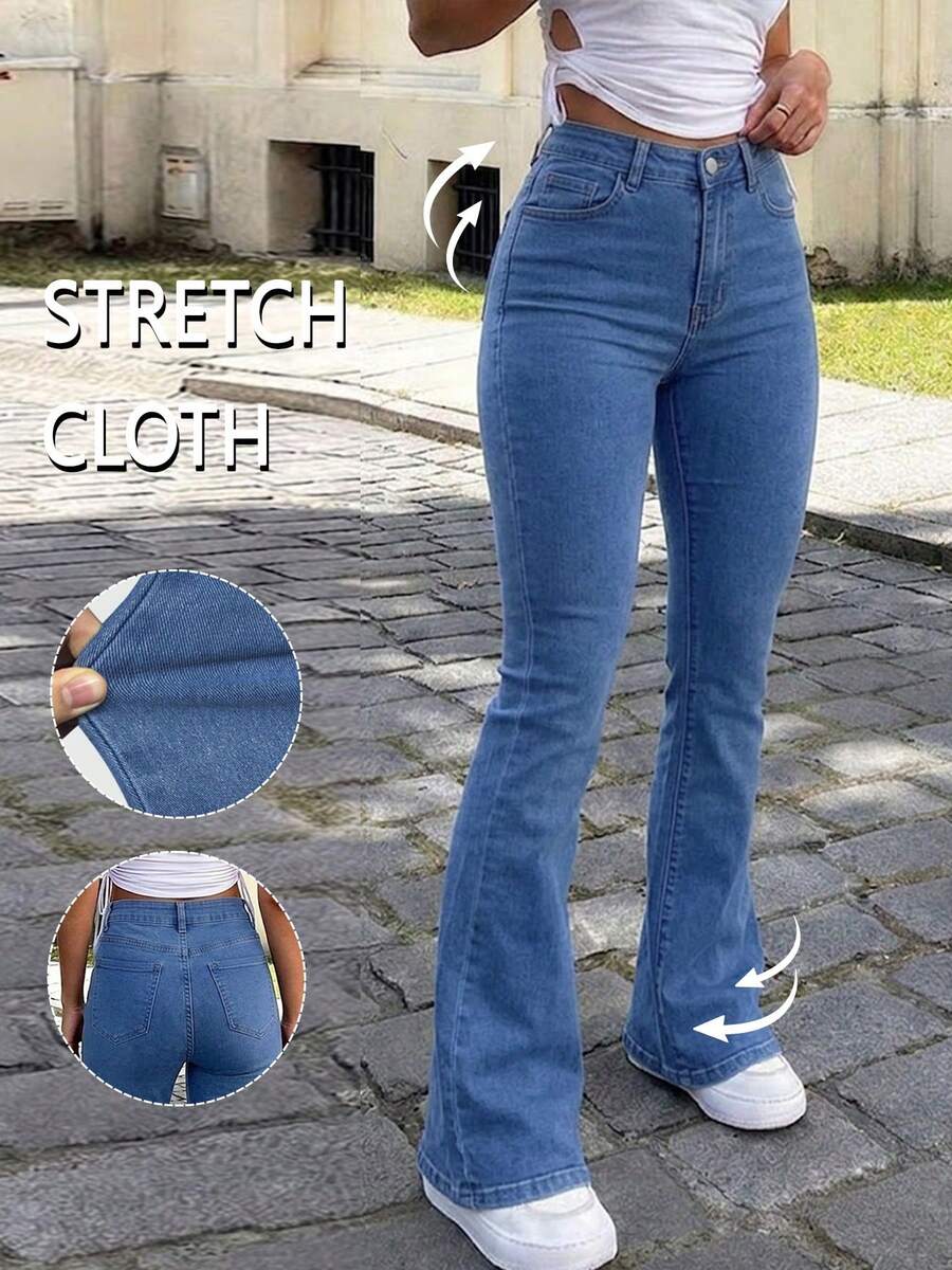 Ženske pantalone Y2K stila, jednobojne
