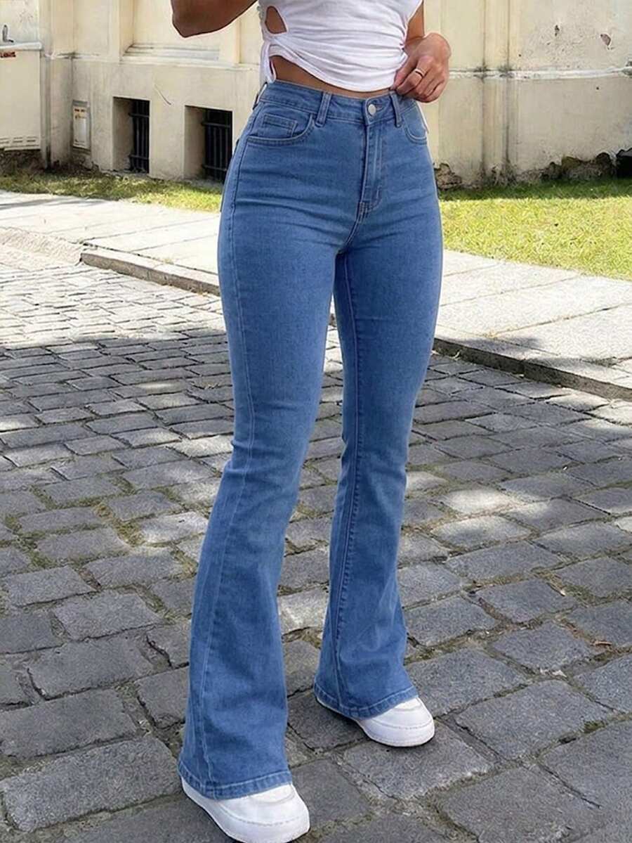 Ženske pantalone Y2K stila, jednobojne