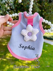 1pc Personalized Pet Mesh Vest, Custom Pet Clothing, Comfortable Breathable Cute Design, Suitable For Spring, Suitable For Small Dogs, Cats Chest Harness With Paw Print Pattern And Leash Ring, Lightweight Customizable Pet Apparel, Pet Supplies