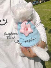 1pc Personalized Pet Mesh Vest, Custom Pet Clothing, Comfortable Breathable Cute Design, Suitable For Spring, Suitable For Small Dogs, Cats Chest Harness With Paw Print Pattern And Leash Ring, Lightweight Customizable Pet Apparel, Pet Supplies