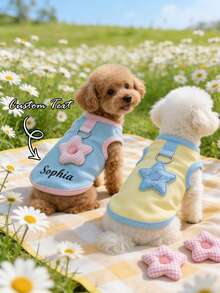 1pc Personalized Pet Mesh Vest, Custom Pet Clothing, Comfortable Breathable Cute Design, Suitable For Spring, Suitable For Small Dogs, Cats Chest Harness With Paw Print Pattern And Leash Ring, Lightweight Customizable Pet Apparel, Pet Supplies