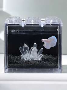 3D Transparent Crystal Ornament, Mini Aquarium Decor Theme Figurine, Resin Material, Handmade, Exquisite Craftsmanship, Luxurious Desktop Decor Simulated Crystal Cluster, Aquarium Landscaping