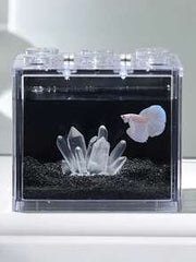 3D Transparent Crystal Ornament, Mini Aquarium Decor Theme Figurine, Resin Material, Handmade, Exquisite Craftsmanship, Luxurious Desktop Decor Simulated Crystal Cluster, Aquarium Landscaping